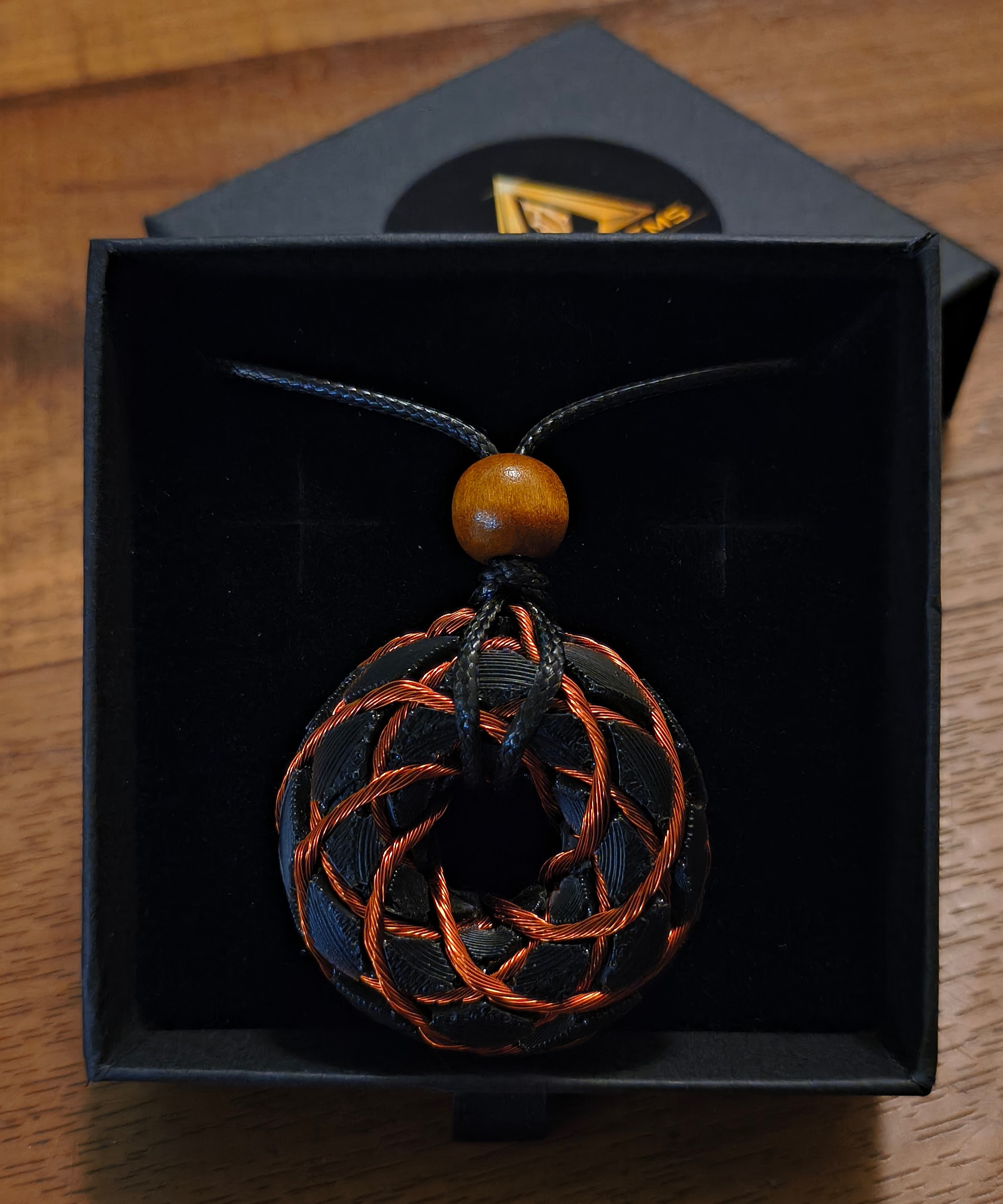 Flower of Life Torus Rodin coil pendant, Genuine Shungite.